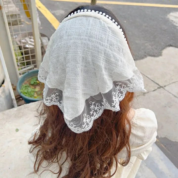 Modern Hair Scarf Soft And Comfortable Lace Flower Headbands Bohomian Hair Bandanas For Women And Girl