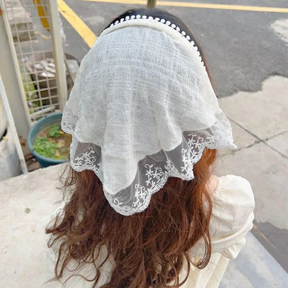 Modern Hair Scarf Soft And Comfortable Lace Flower Headbands Bohomian Hair Bandanas For Women And Girl