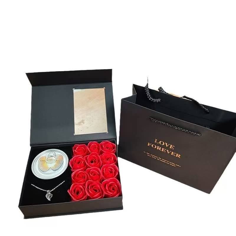 Wish Pearl + 12 Pieces Rose Flower Combo (With Premium Bag)