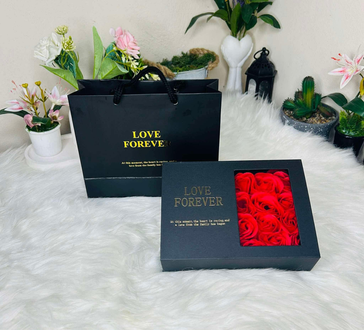 Wish Pearl + 12 Pieces Rose Flower Combo (With Premium Bag)