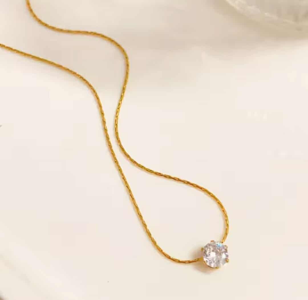 One Stone Stainless Steel Pendent