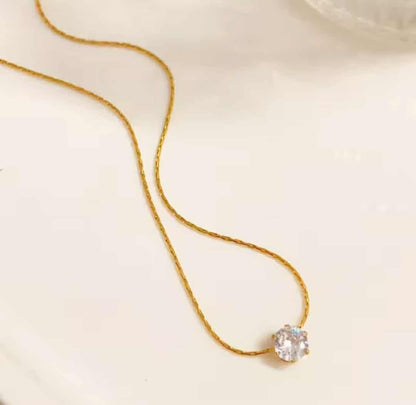 One Stone Stainless Steel Pendent