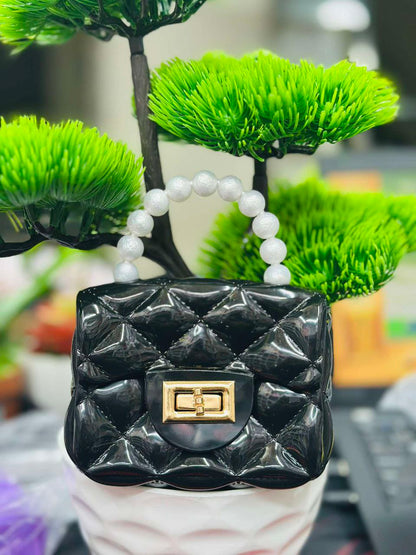 Bagbin Designer sling bag and Handbags baby girls | Purse Small Pearl Handbags Kids Jelly Purse Bag With Chains 
Jelly bag