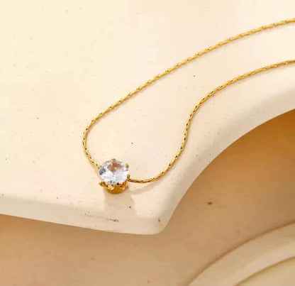 One Stone Stainless Steel Pendent