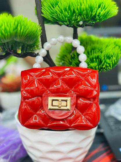 Bagbin Designer sling bag and Handbags baby girls | Purse Small Pearl Handbags Kids Jelly Purse Bag With Chains 
Jelly bag