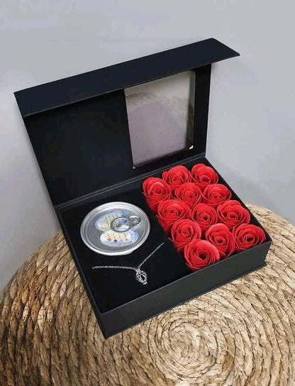 Wish Pearl + 12 Pieces Rose Flower Combo (With Premium Bag)