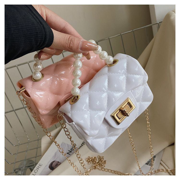 Bagbin Designer sling bag and Handbags baby girls | Purse Small Pearl Handbags Kids Jelly Purse Bag With Chains 
Jelly bag