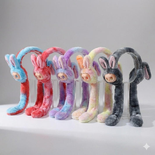 Premium Labubu Style Moving Rabbit Ears Earmuffs – Viral Winter Warmer