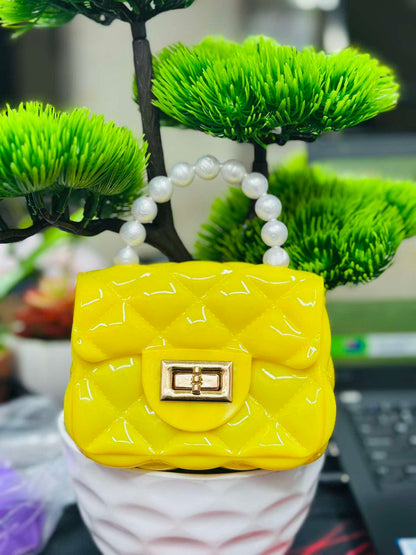 Bagbin Designer sling bag and Handbags baby girls | Purse Small Pearl Handbags Kids Jelly Purse Bag With Chains 
Jelly bag