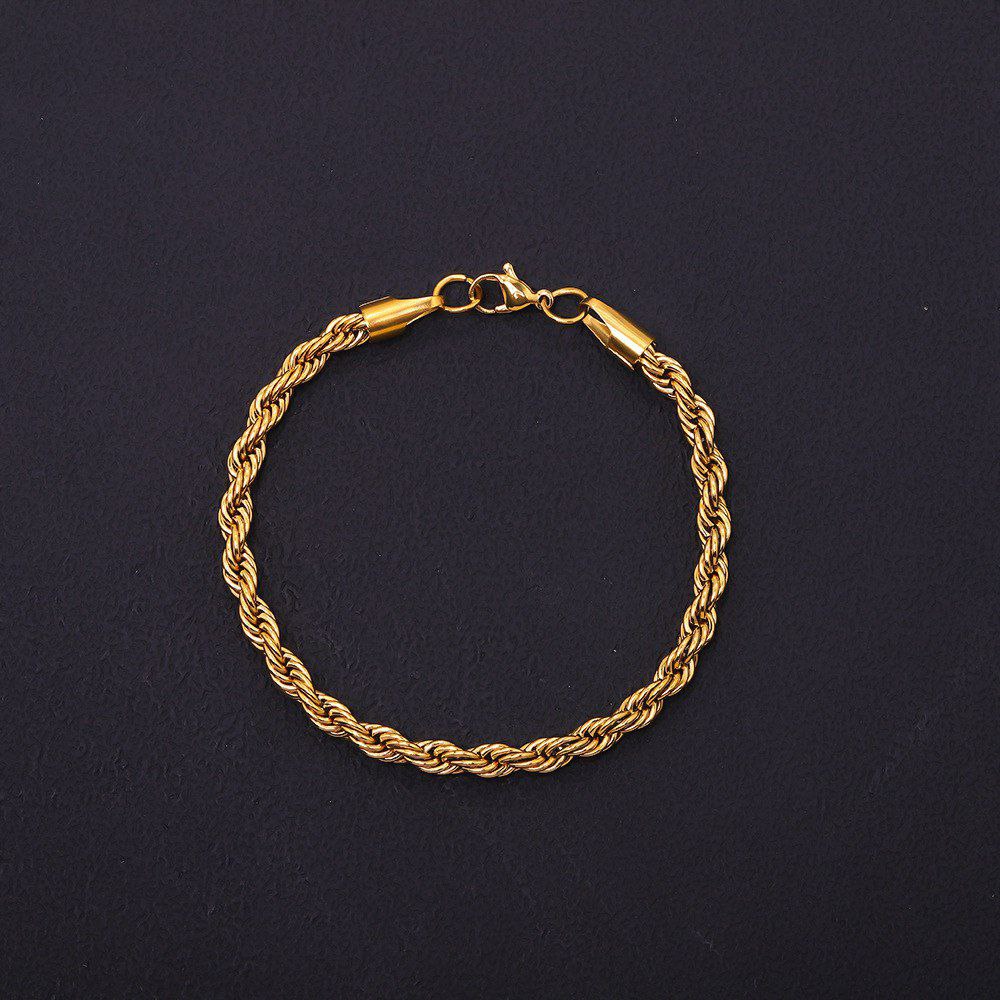 Trendy Stainless Steel Twist Rope Chain Necklace Bracelet Set 18k Gold Plated Jewelry Set for Women